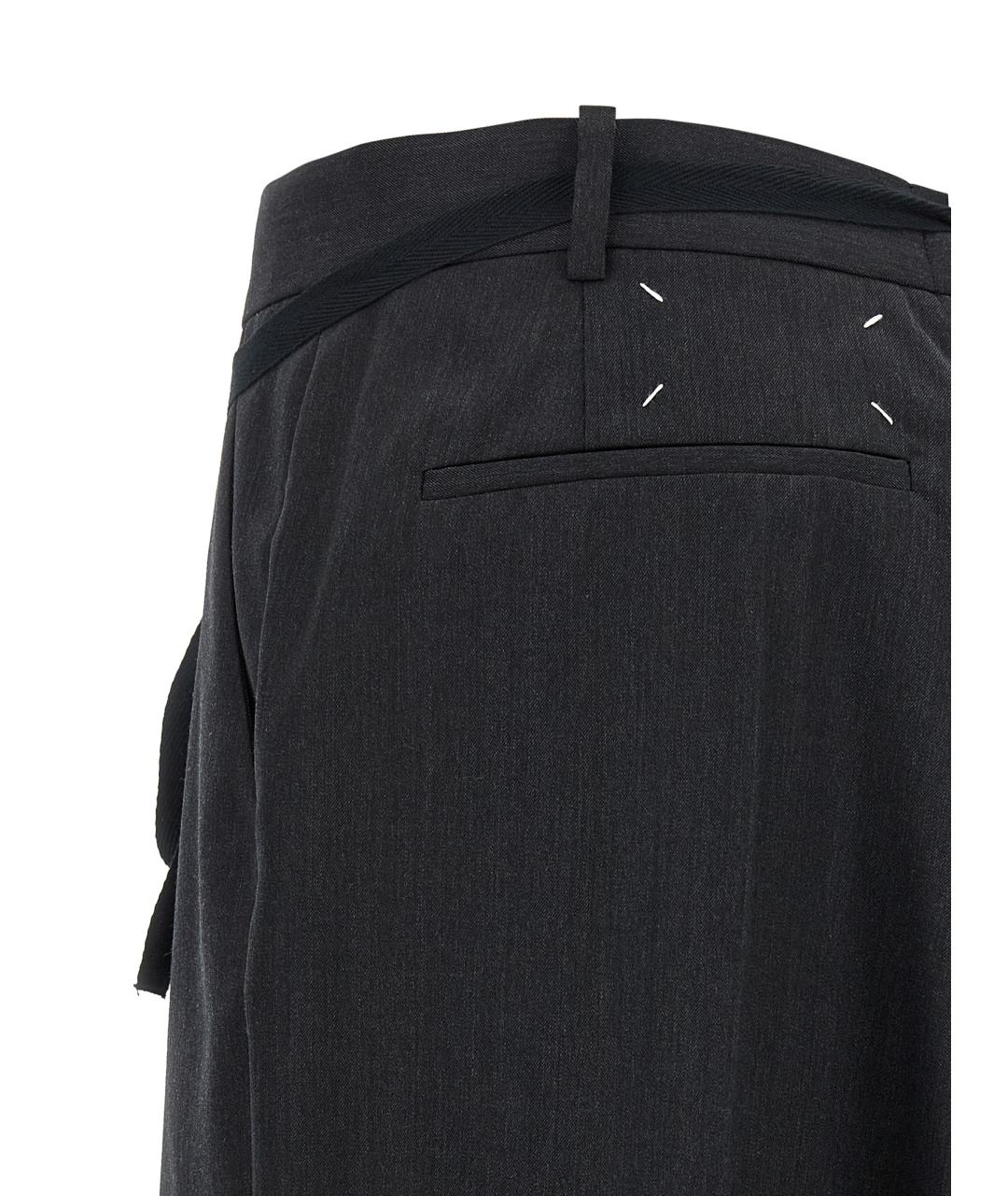 MAISON MARGIELA Черная шерстяная юбка макси, фото 4