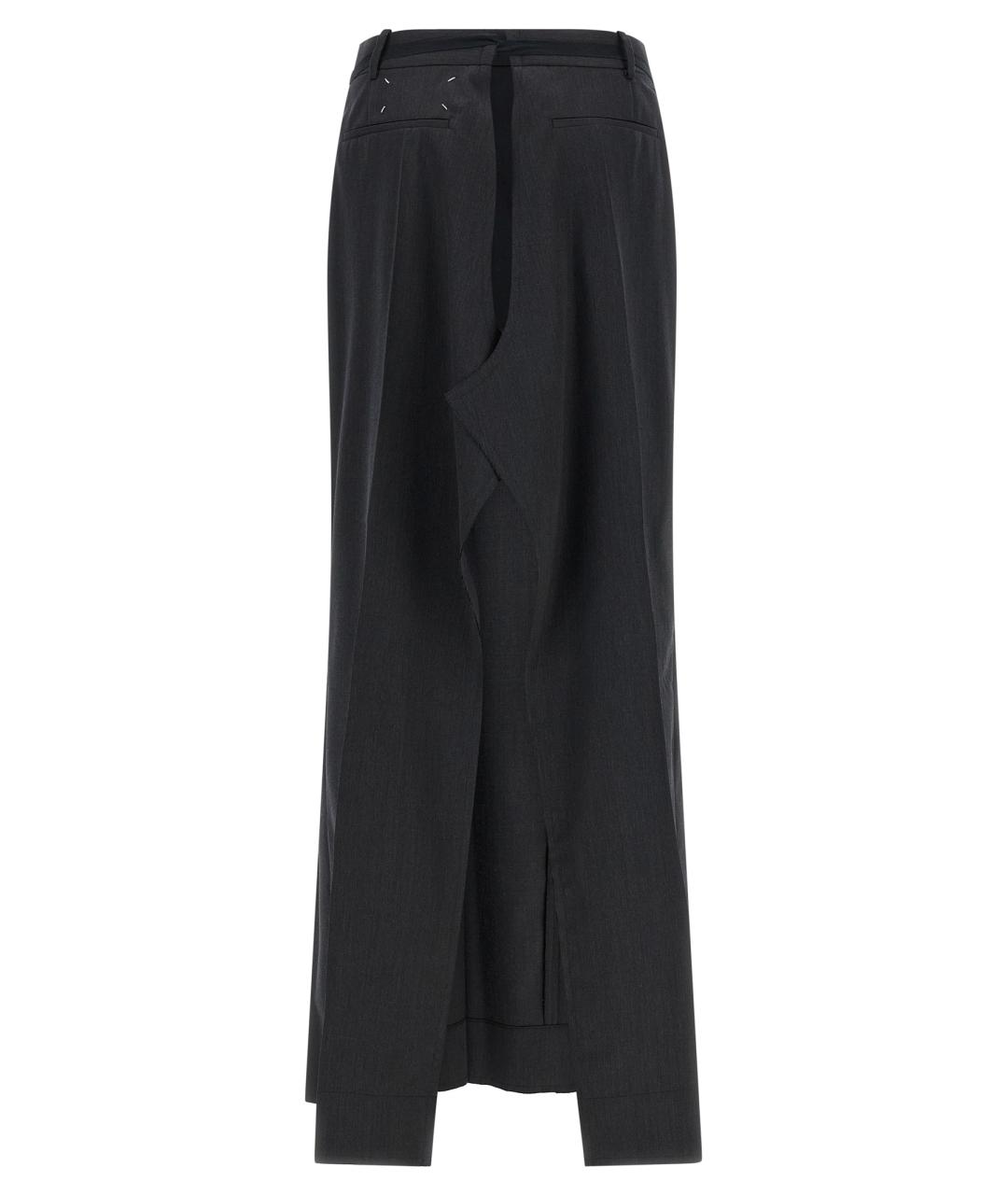 MAISON MARGIELA Черная шерстяная юбка макси, фото 2