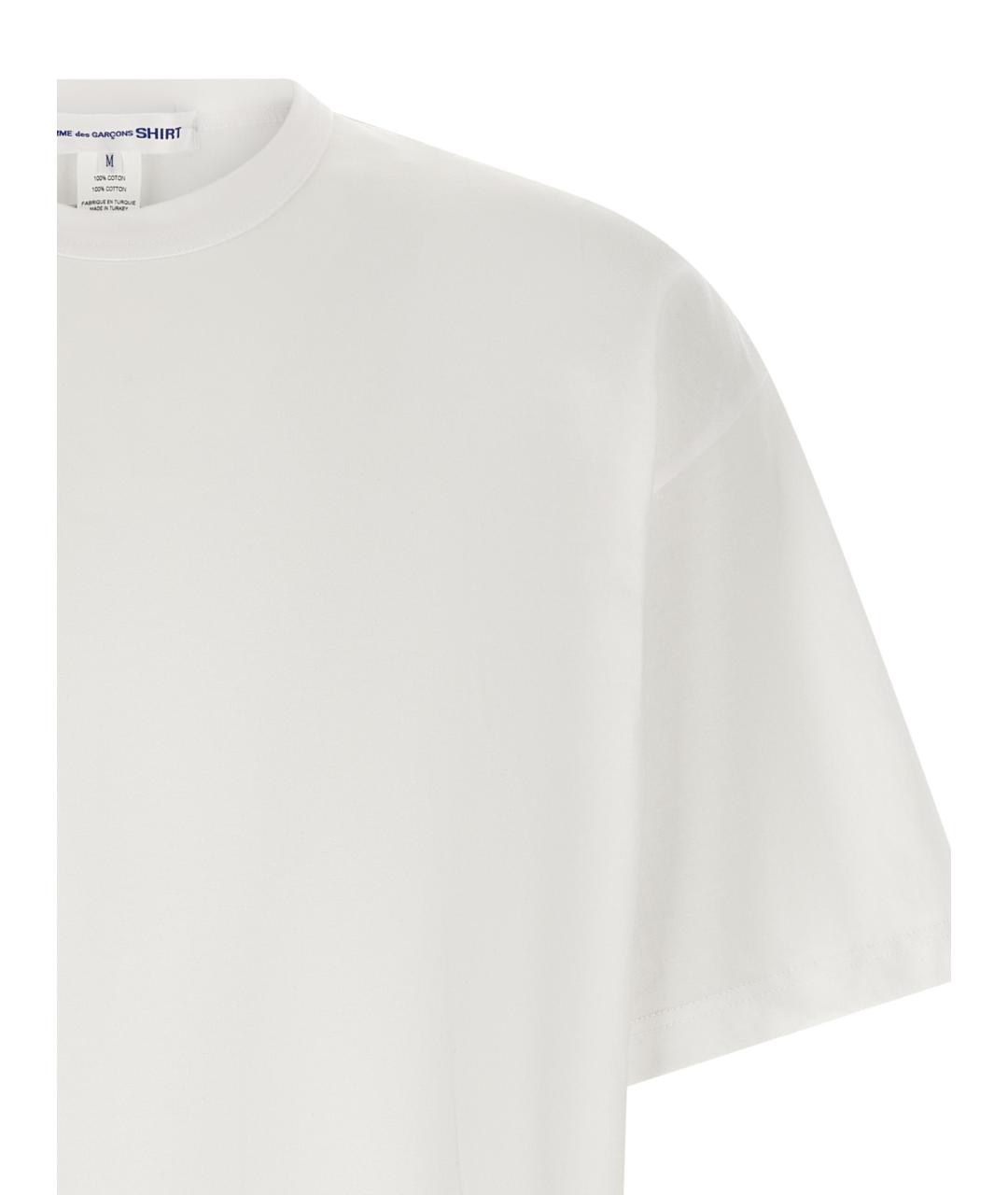 COMME DES GARÇONS SHIRT Белая хлопковая футболка, фото 3