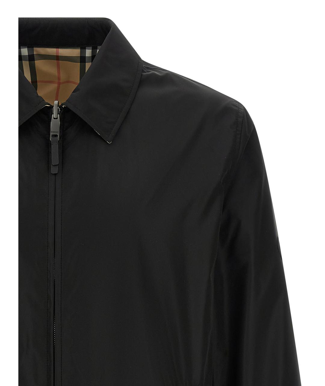 BURBERRY Черная полиамидовая куртка, фото 4