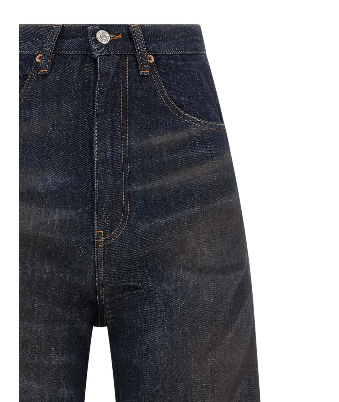 MM6 MAISON MARGIELA Синие хлопковые прямые джинсы, фото 3