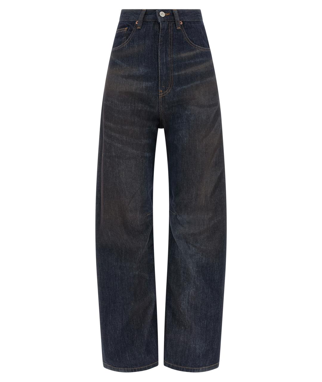 MM6 MAISON MARGIELA Синие хлопковые прямые джинсы, фото 1