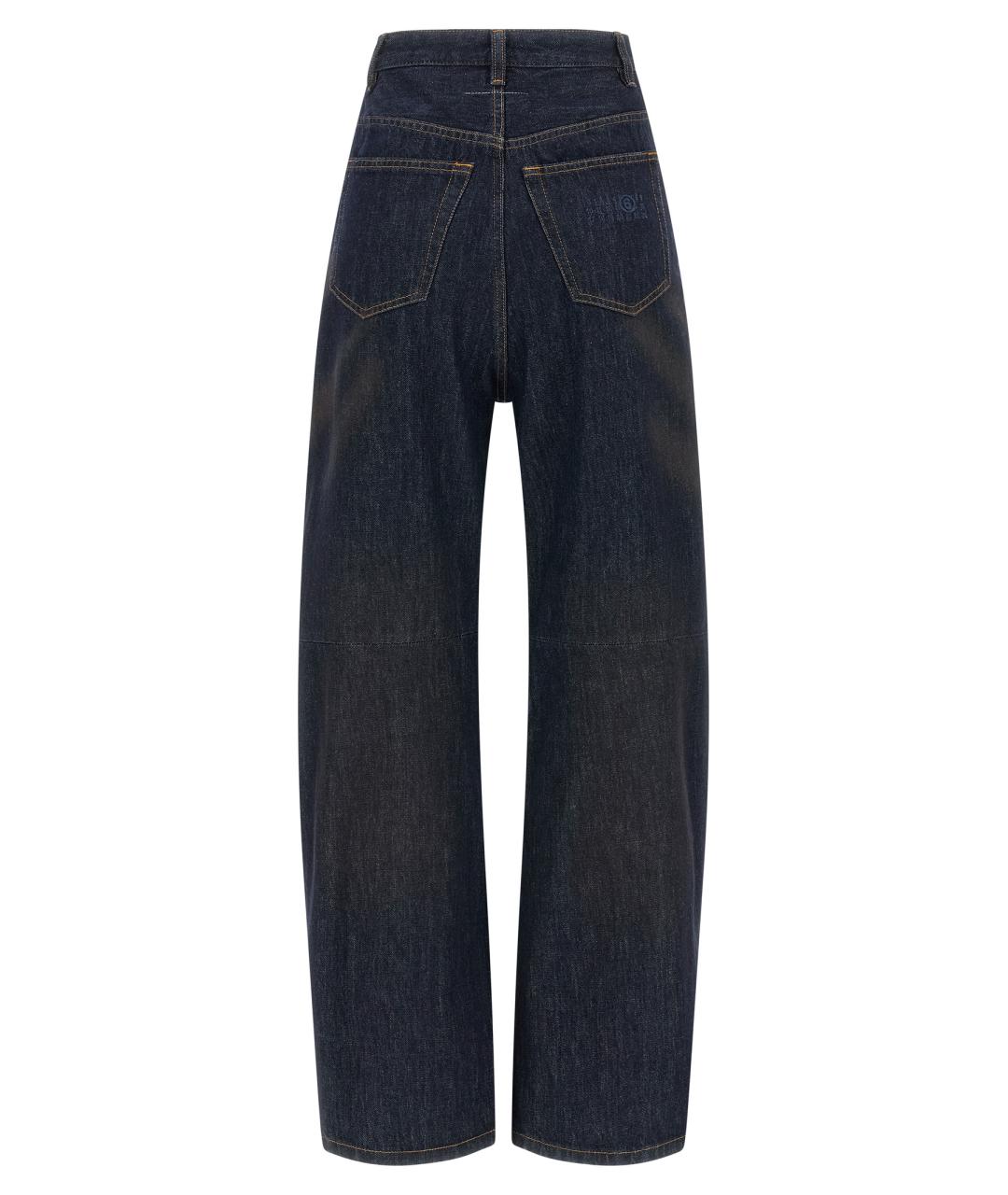 MM6 MAISON MARGIELA Синие хлопковые прямые джинсы, фото 2