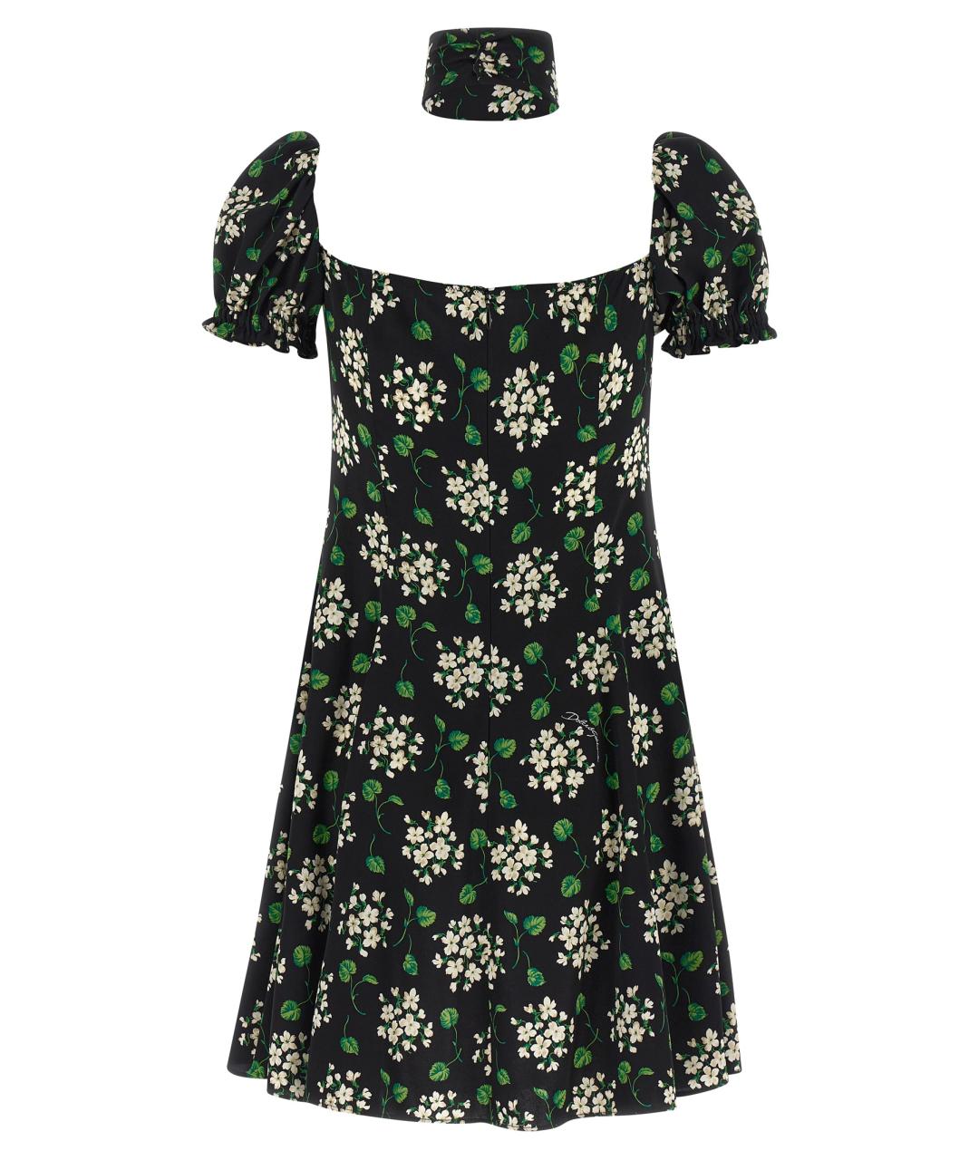 DOLCE&GABBANA Черное шелковое повседневное платье, фото 2