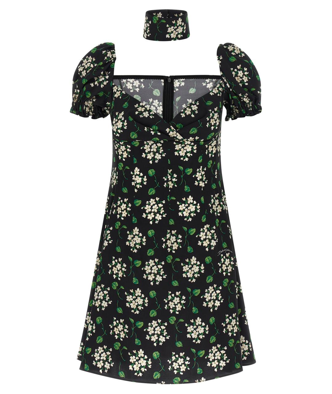 DOLCE&GABBANA Черное шелковое повседневное платье, фото 1