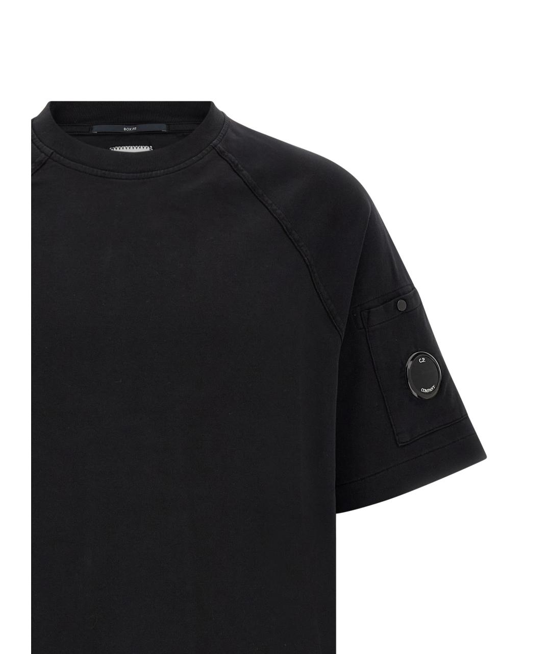 CP COMPANY Черная хлопковая футболка, фото 3