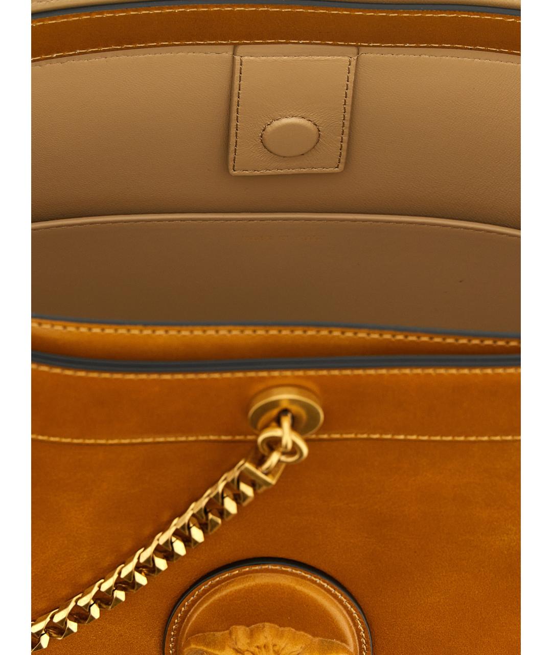 VERSACE Коричневая кожаная сумка через плечо, фото 4