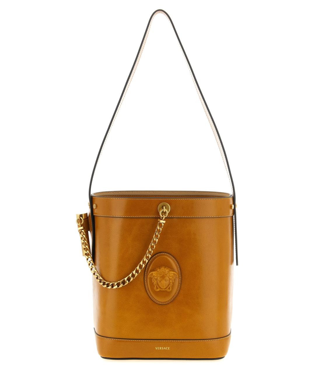 VERSACE Коричневая кожаная сумка через плечо, фото 1