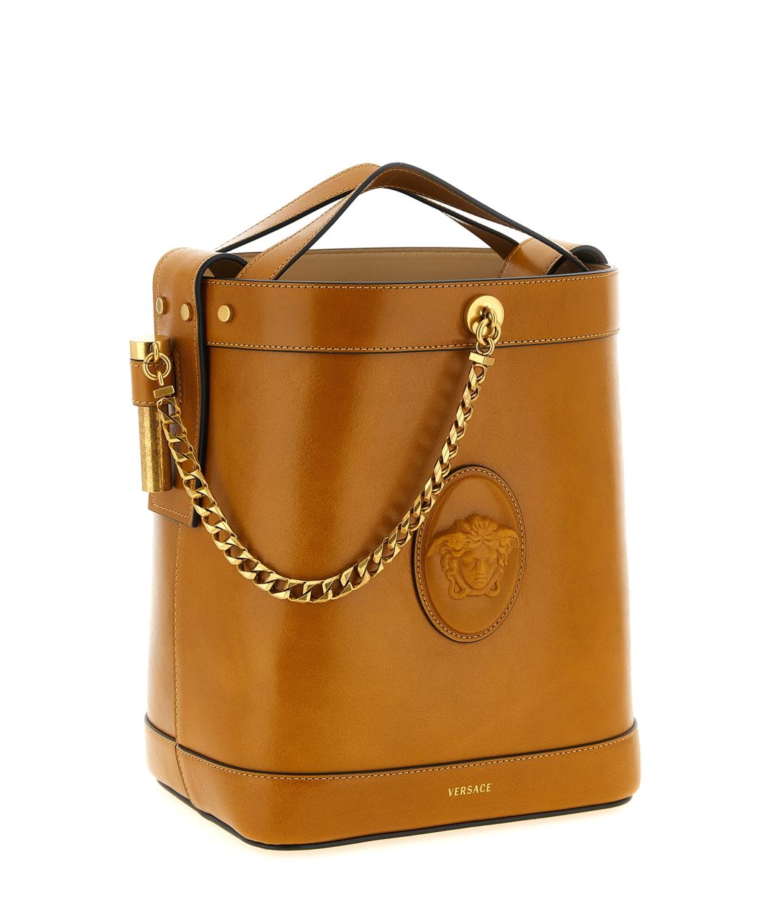 VERSACE Коричневая кожаная сумка через плечо, фото 3