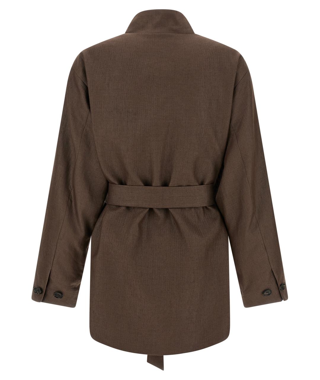 KITON Коричневый льняной жакет/пиджак, фото 2