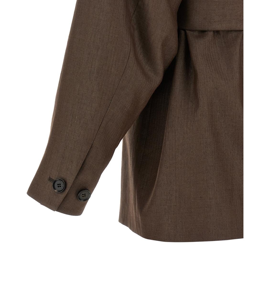 KITON Коричневый льняной жакет/пиджак, фото 4