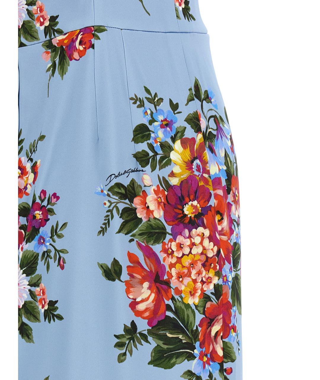 DOLCE&GABBANA Голубое вискозное платье, фото 4