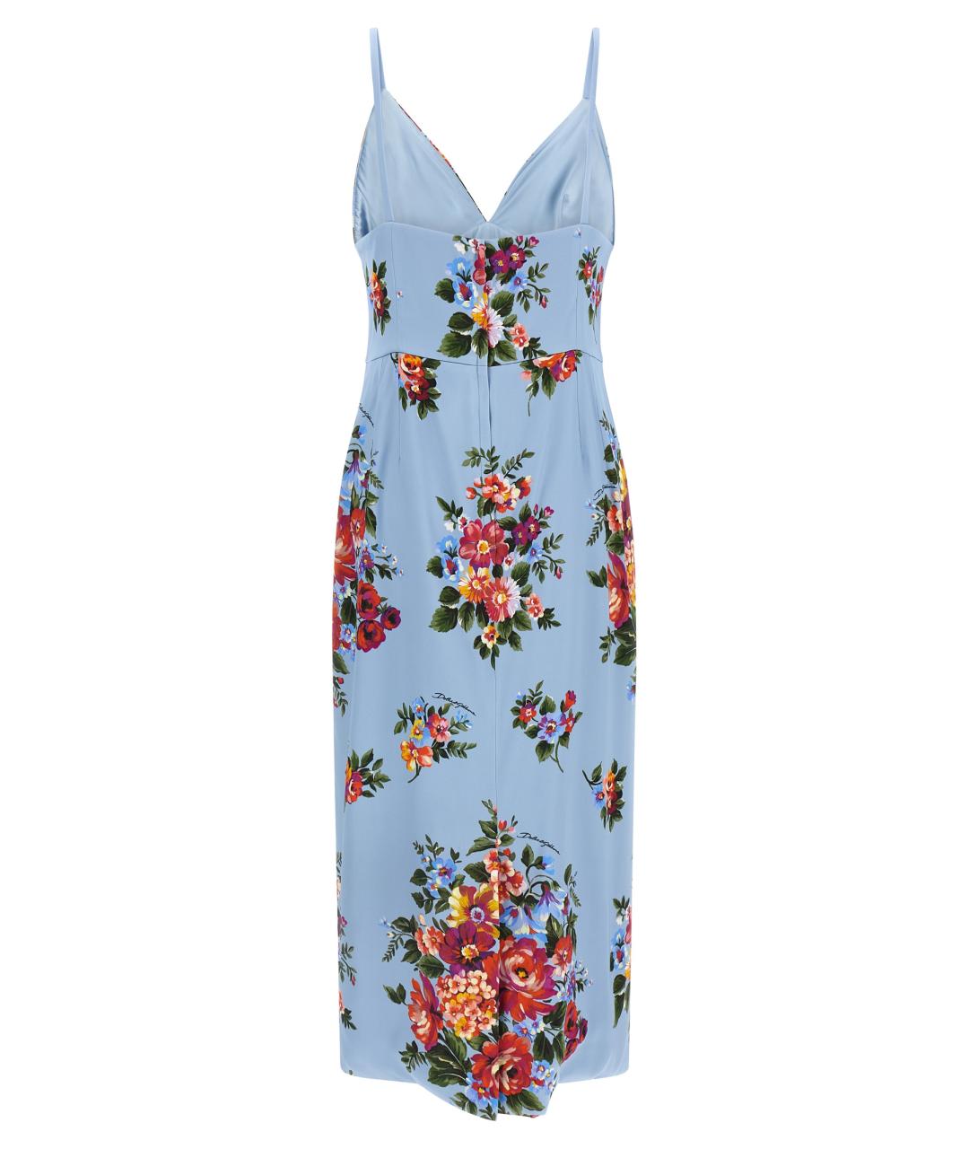 DOLCE&GABBANA Голубое вискозное платье, фото 2