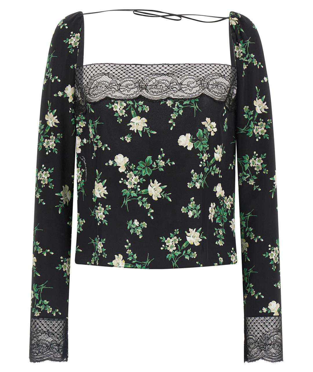 DOLCE&GABBANA Черная шелковая блузы, фото 1