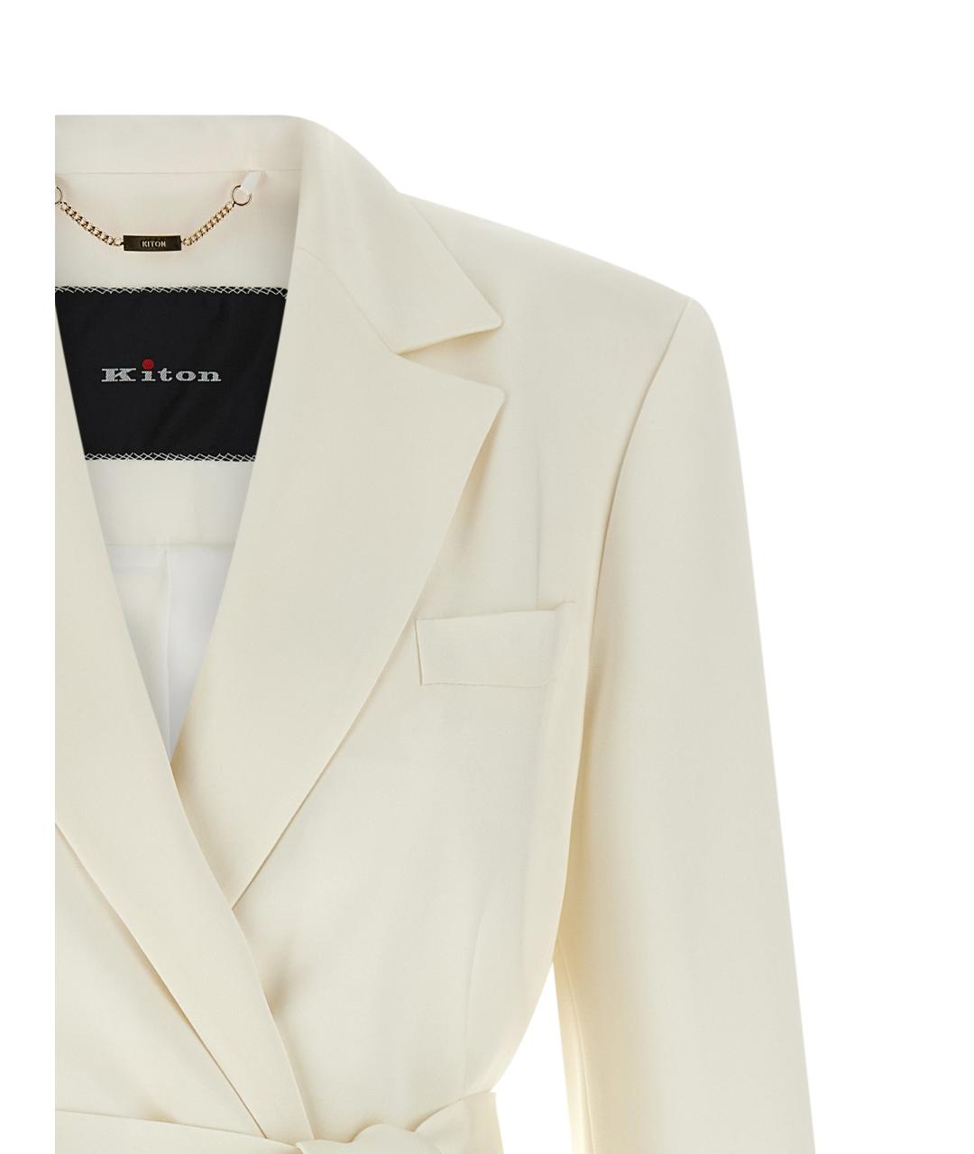 KITON Белый шелковый жакет/пиджак, фото 3