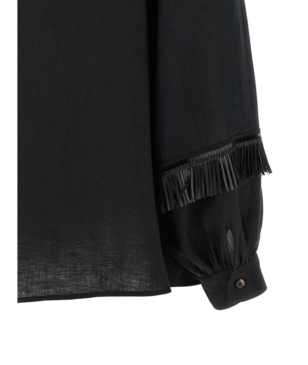 KITON Черная льняная блузы, фото 4