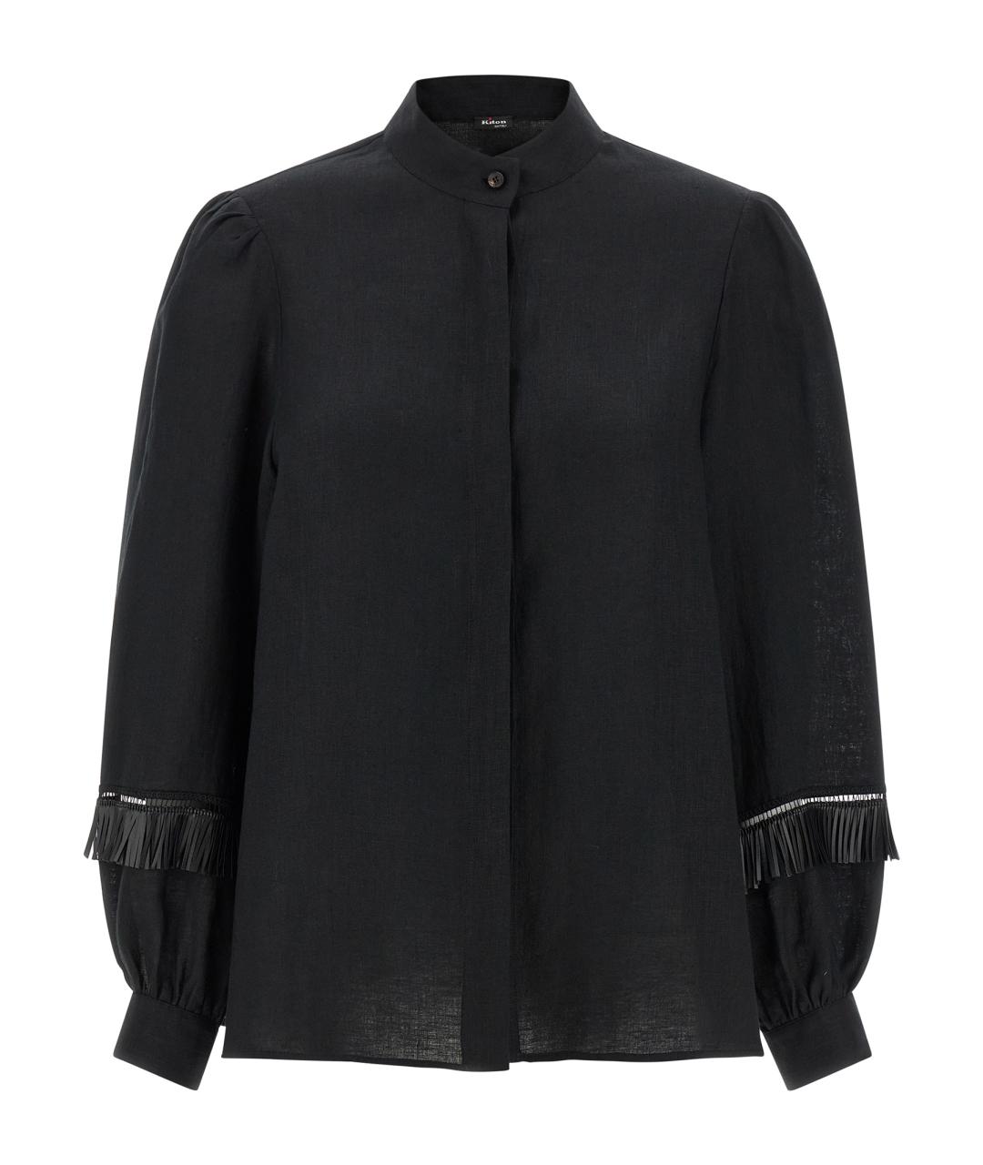KITON Черная льняная блузы, фото 1
