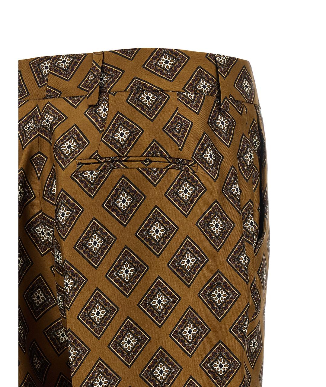 ALBERTO BIANI Мульти шелковые прямые брюки, фото 4