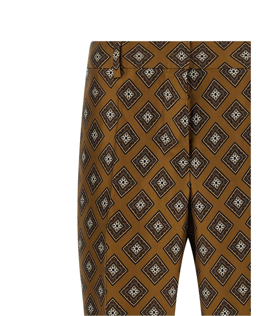 ALBERTO BIANI Мульти шелковые прямые брюки, фото 3