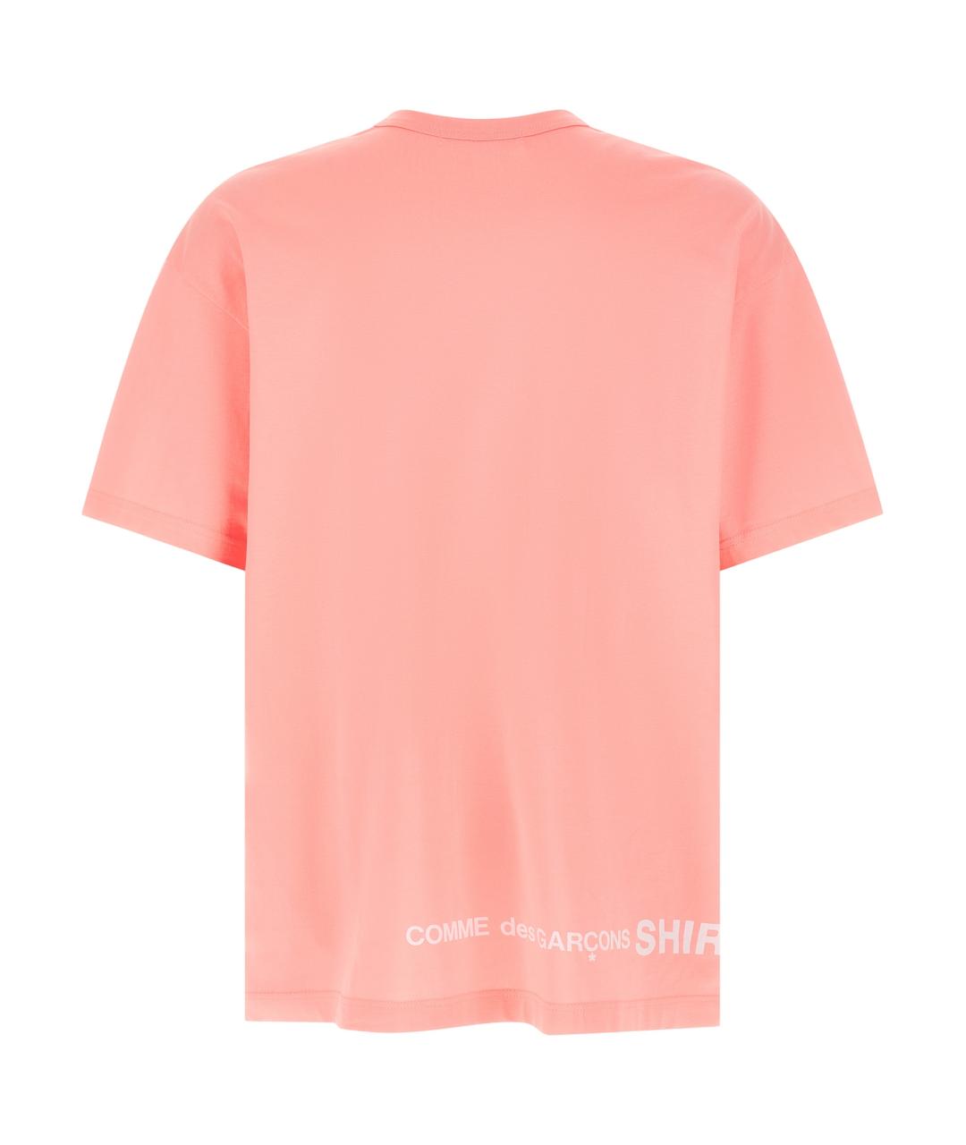COMME DES GARÇONS SHIRT Розовая хлопковая футболка, фото 2