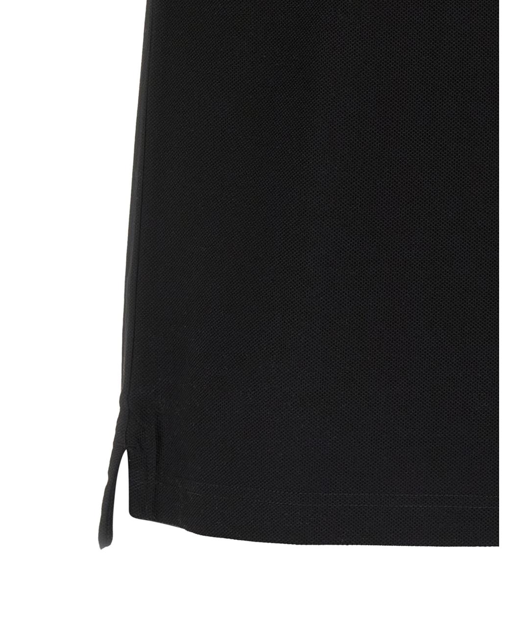 BURBERRY Черное хлопковое поло с коротким рукавом, фото 4