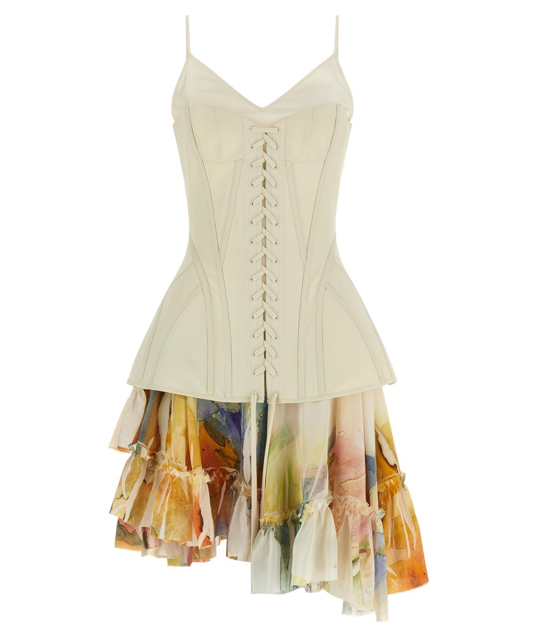 ALEXANDER MCQUEEN Мульти шелковое повседневное платье, фото 1