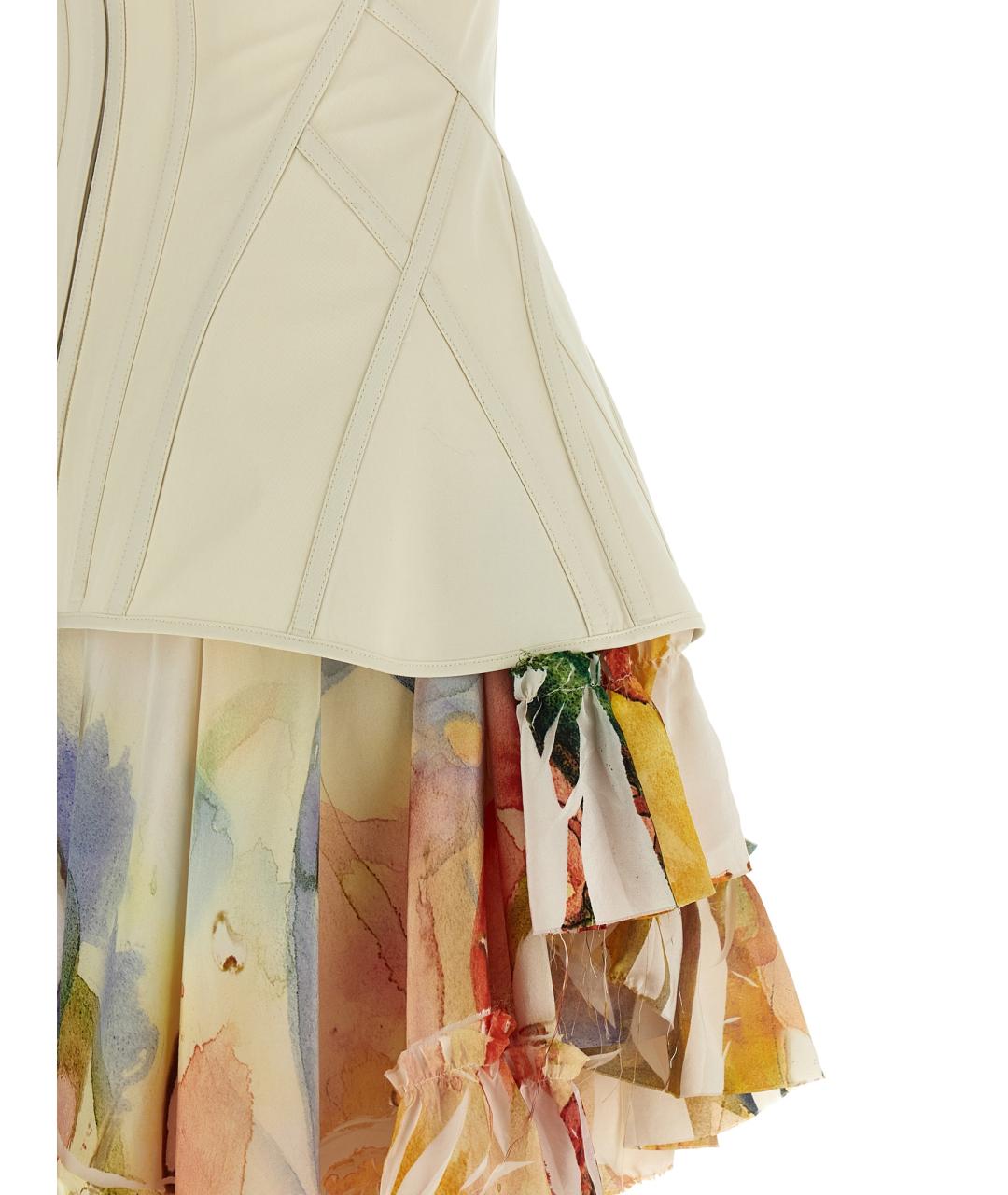 ALEXANDER MCQUEEN Мульти шелковое повседневное платье, фото 4