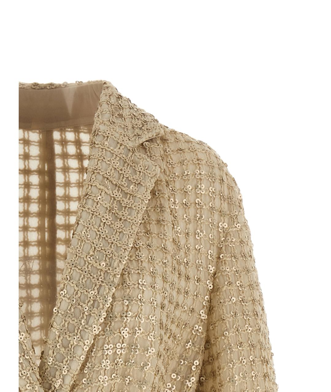 BRUNELLO CUCINELLI Бежевый шелковый кардиган, фото 3