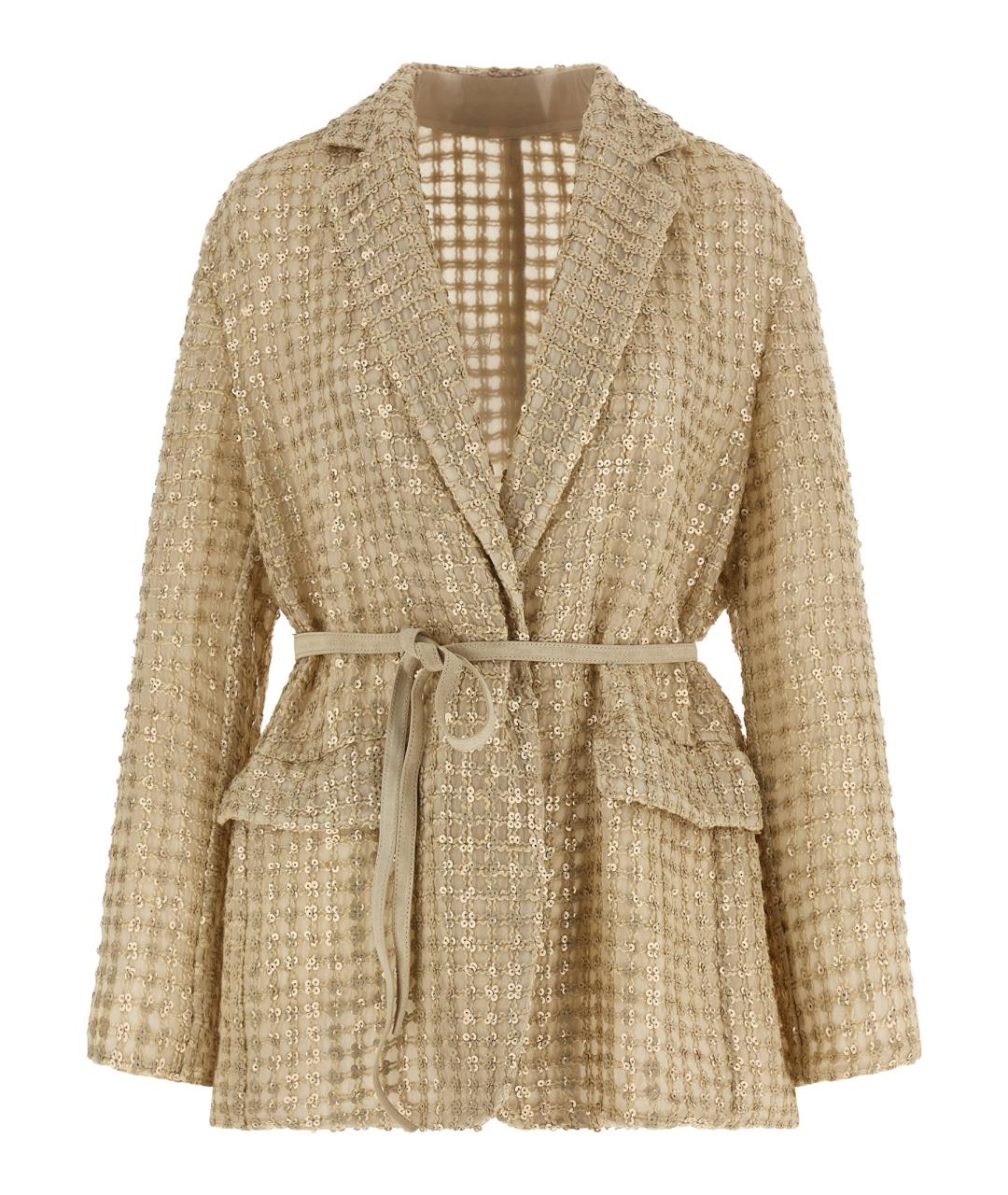 BRUNELLO CUCINELLI Бежевый шелковый кардиган, фото 1