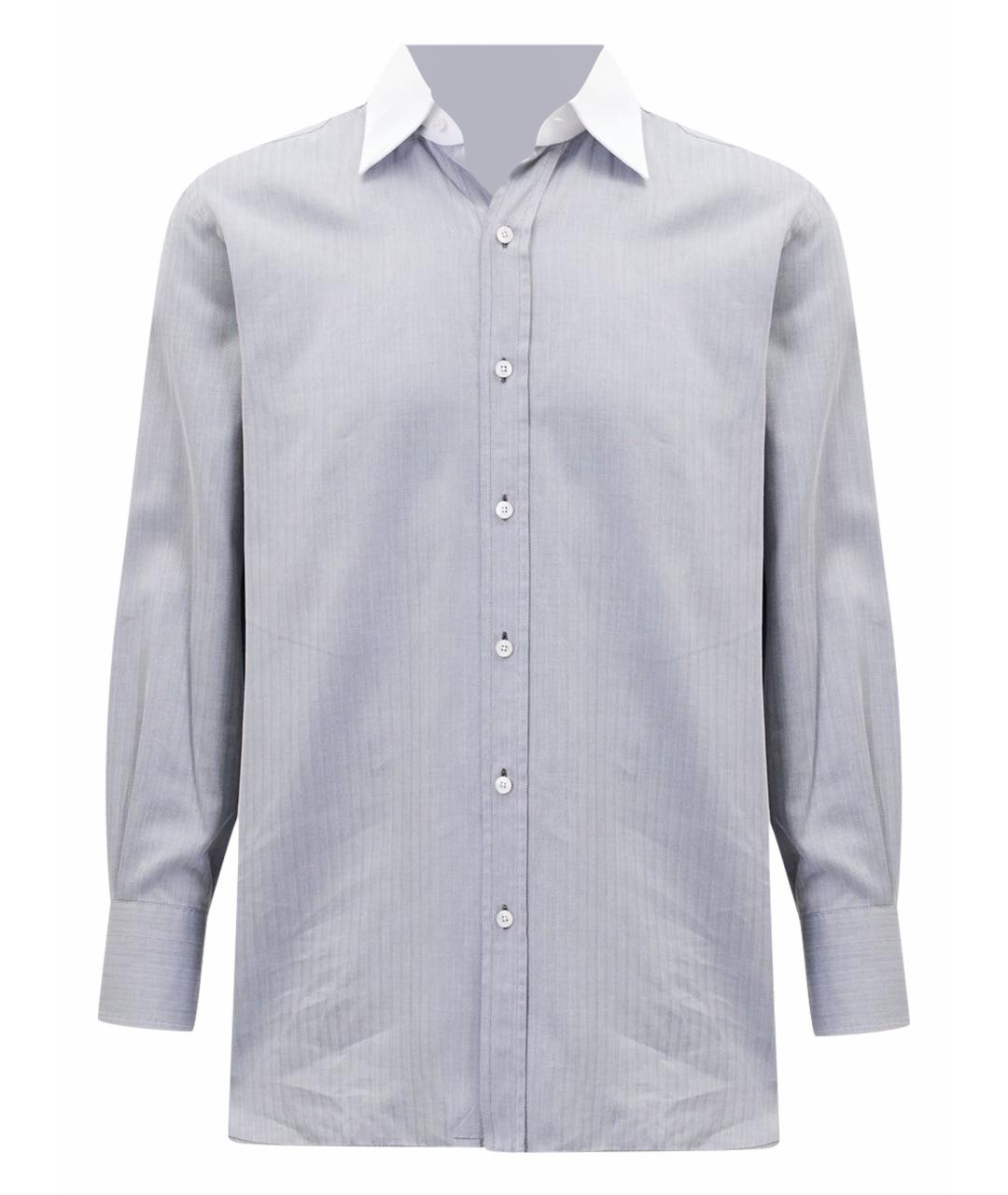 TOM FORD Серая хлопковая классическая рубашка, фото 1