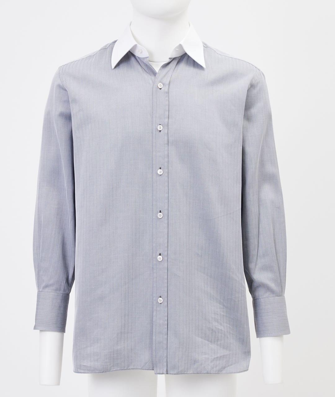 TOM FORD Серая хлопковая классическая рубашка, фото 5