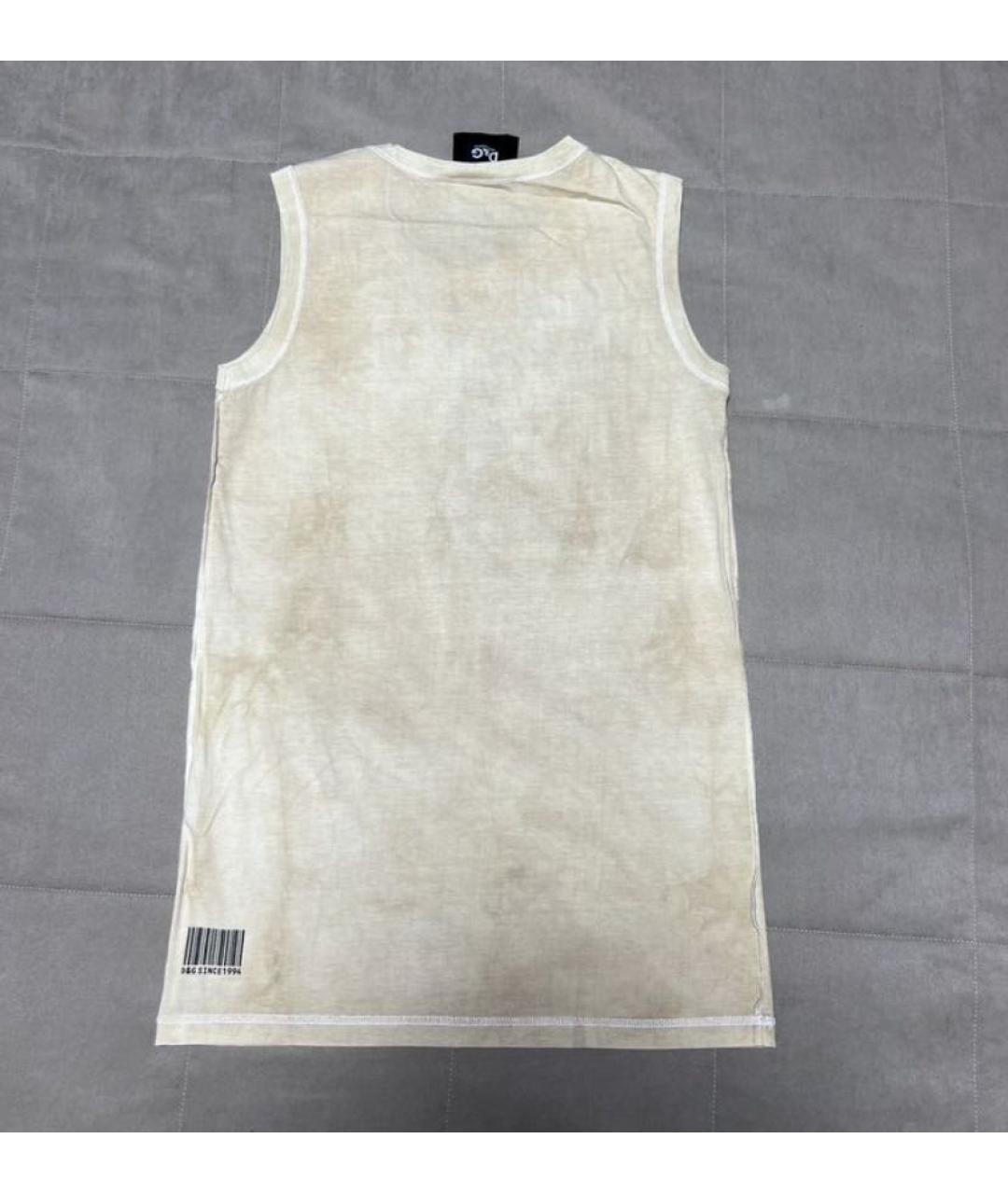 DOLCE&GABBANA Серая хлопковая майка, фото 4