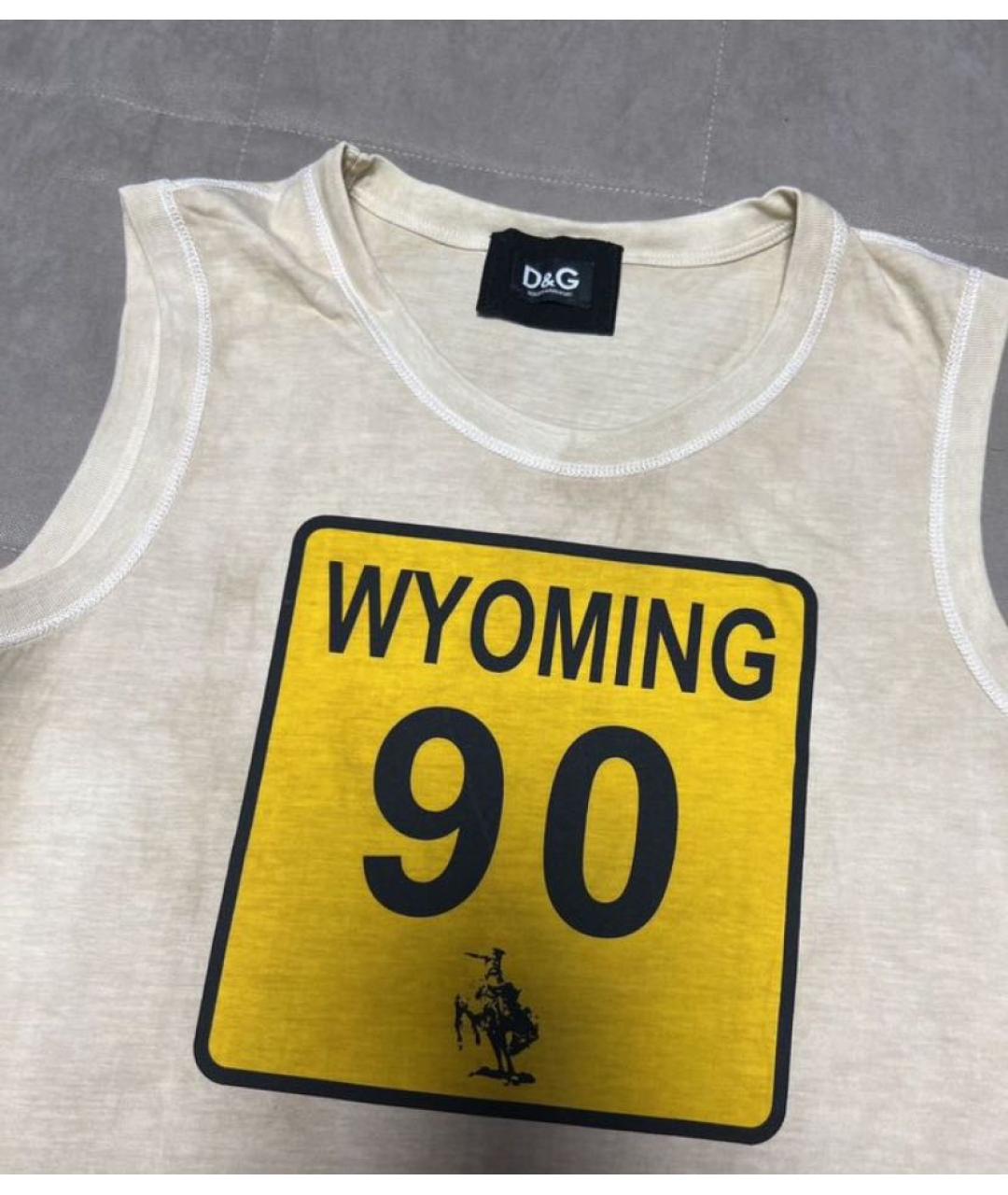 DOLCE&GABBANA Серая хлопковая майка, фото 2