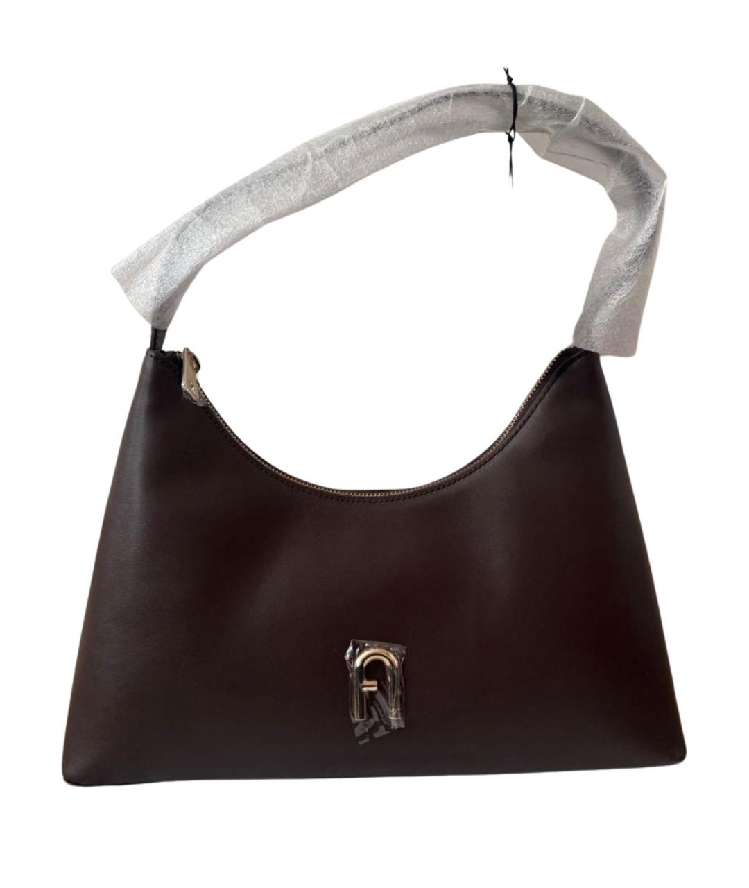 FURLA Коричневая кожаная сумка через плечо, фото 1