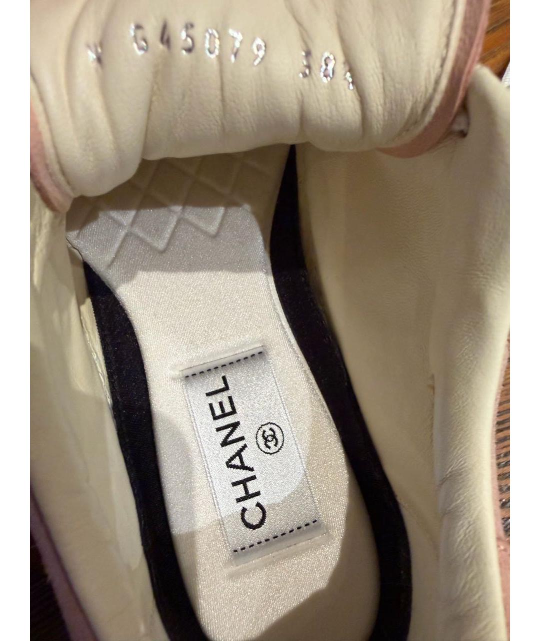 CHANEL Розовые замшевые кеды, фото 7