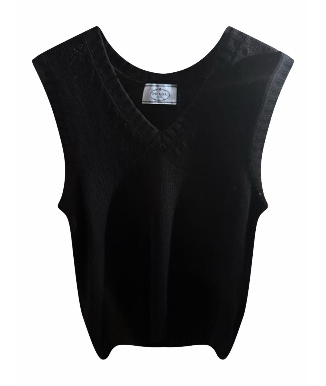 PRADA Черная шерстяная жилетка, фото 1