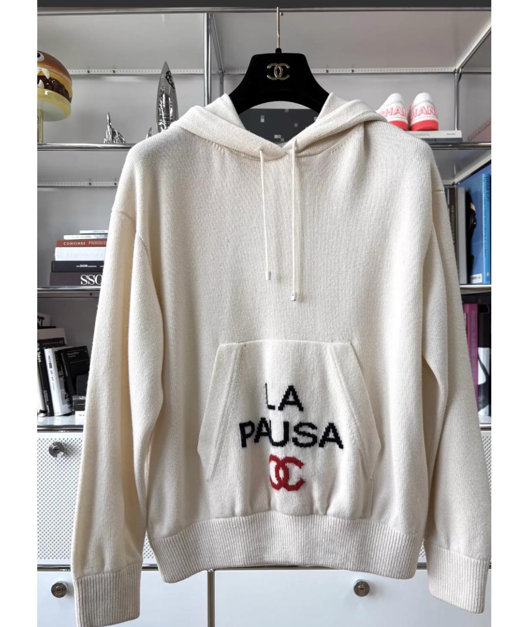 CHANEL Белый кашемировый джемпер / свитер, фото 5