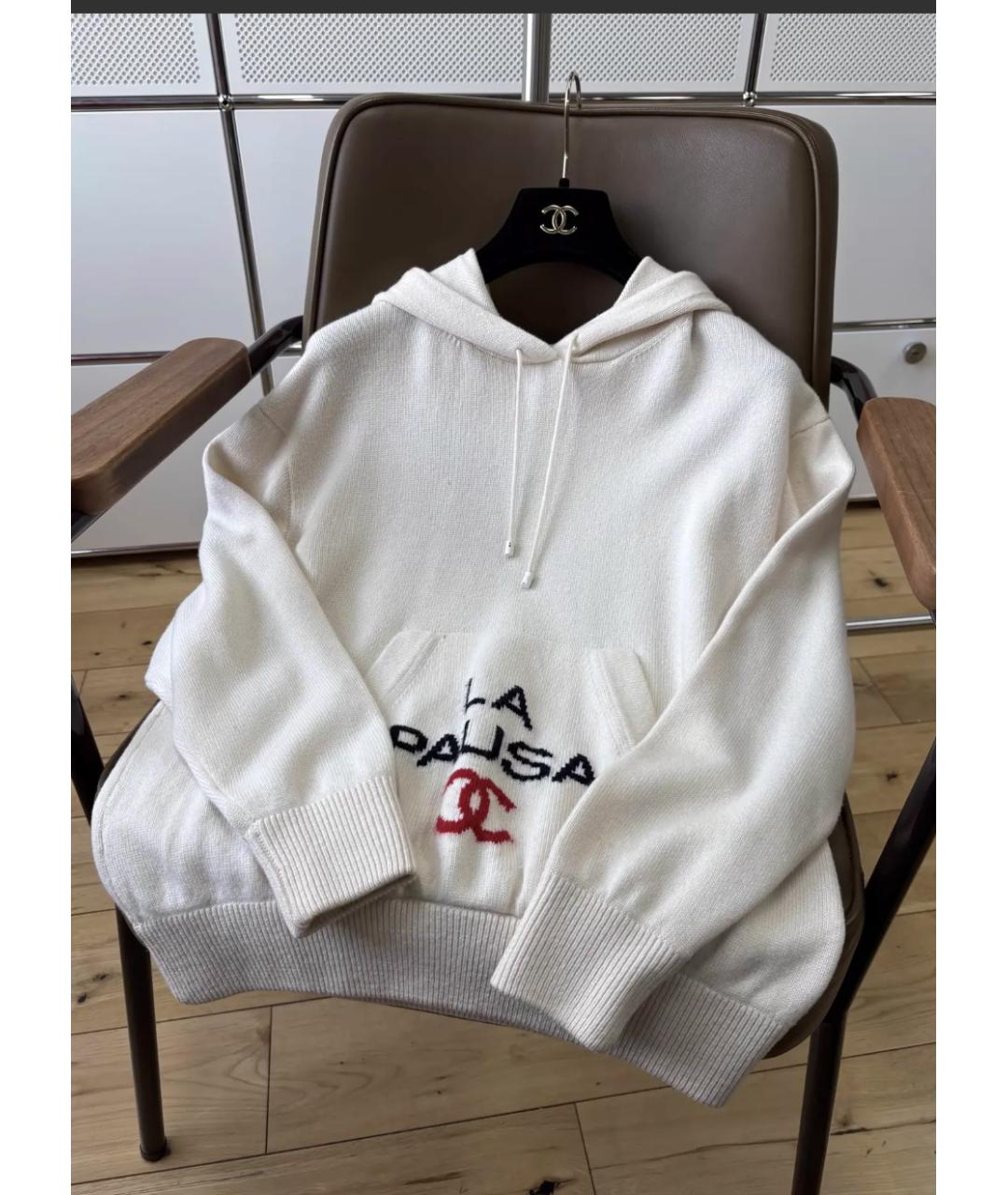 CHANEL Белый кашемировый джемпер / свитер, фото 4