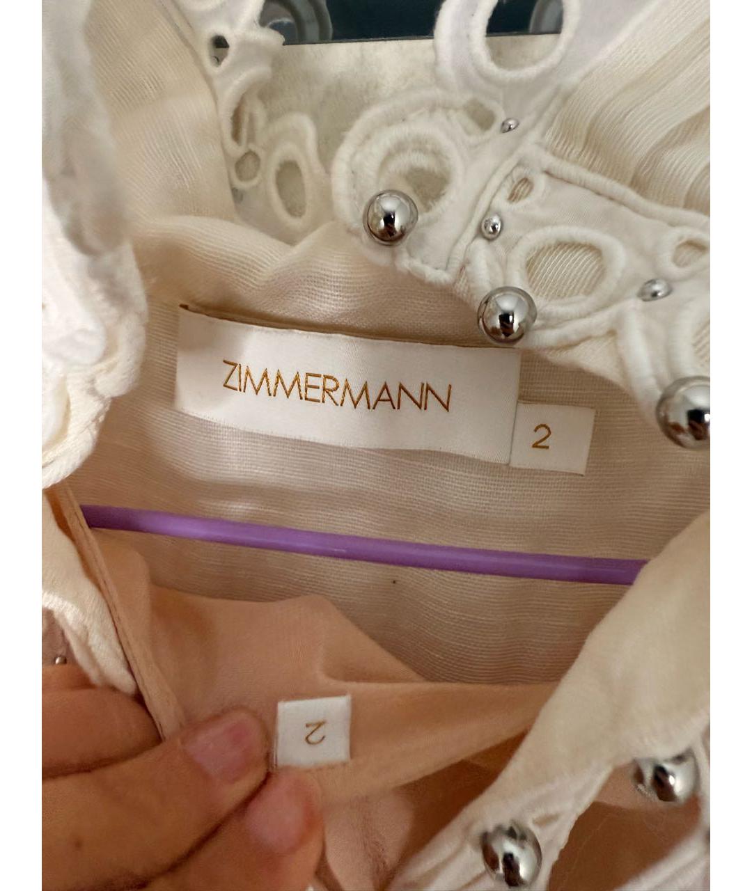 ZIMMERMANN Бежевое хлопковое вечернее платье, фото 3