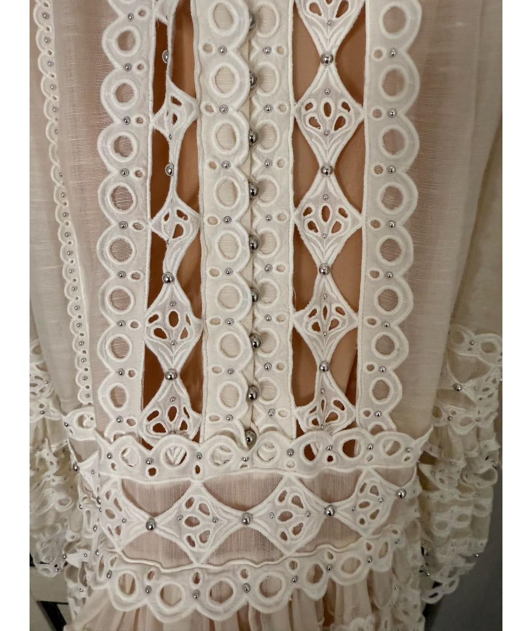 ZIMMERMANN Бежевое хлопковое вечернее платье, фото 4