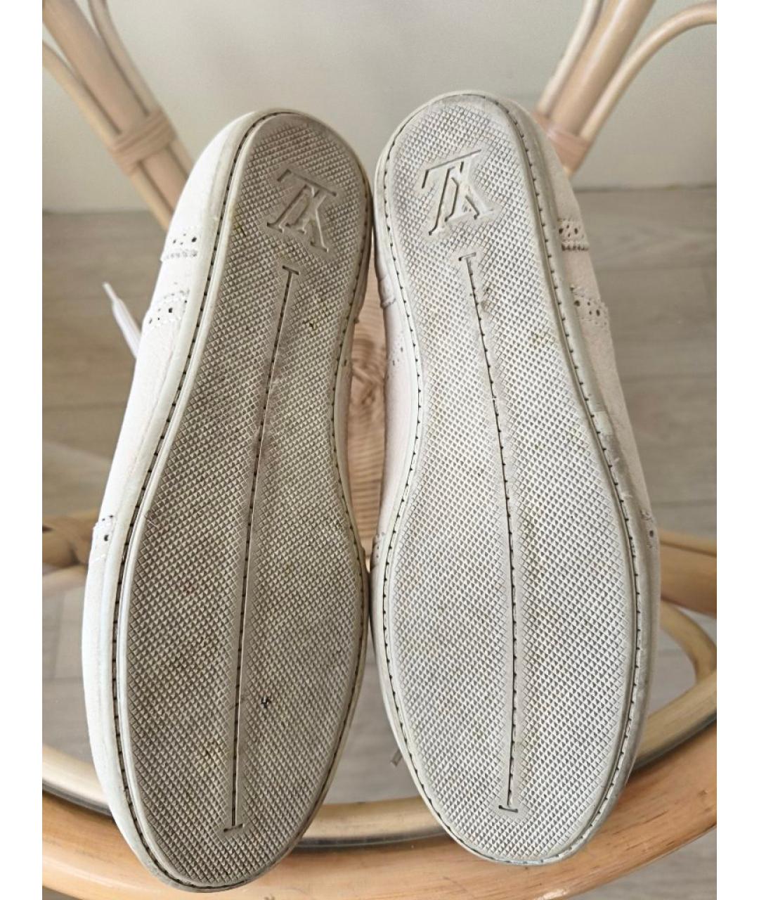 LOUIS VUITTON Бежевые кожаные кроссовки, фото 9