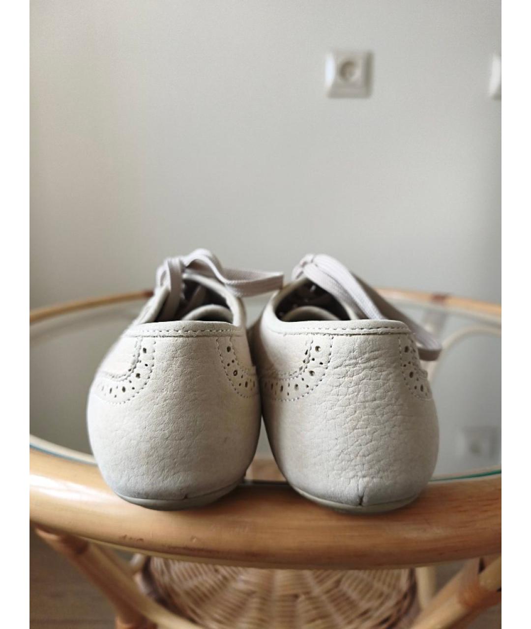 LOUIS VUITTON Бежевые кожаные кроссовки, фото 4