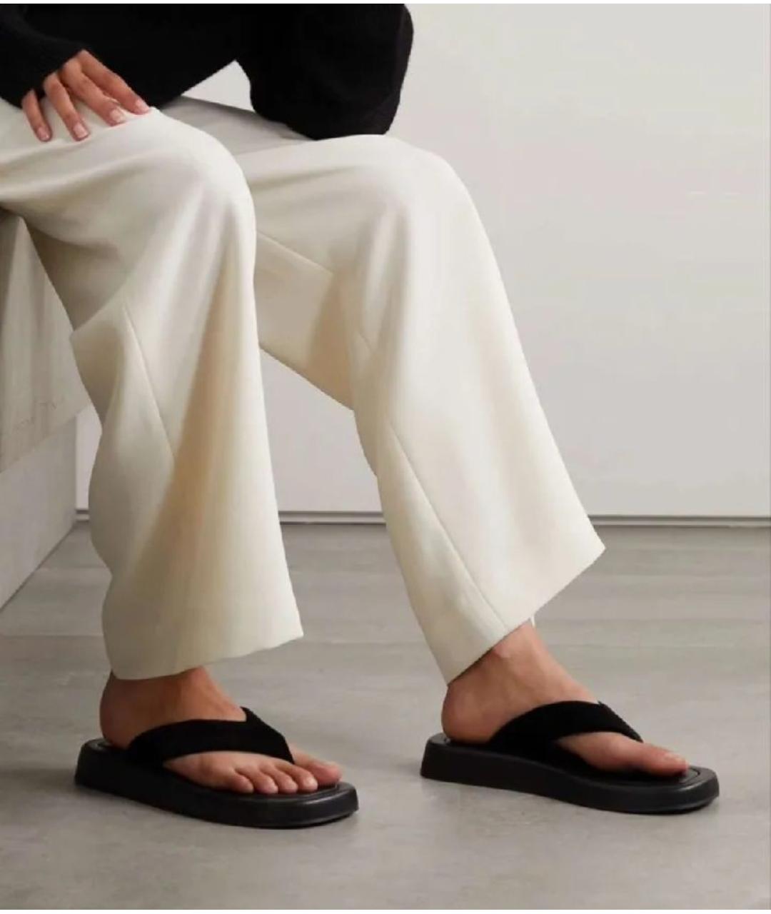 THE ROW Черные кожаные шлепанцы, фото 5