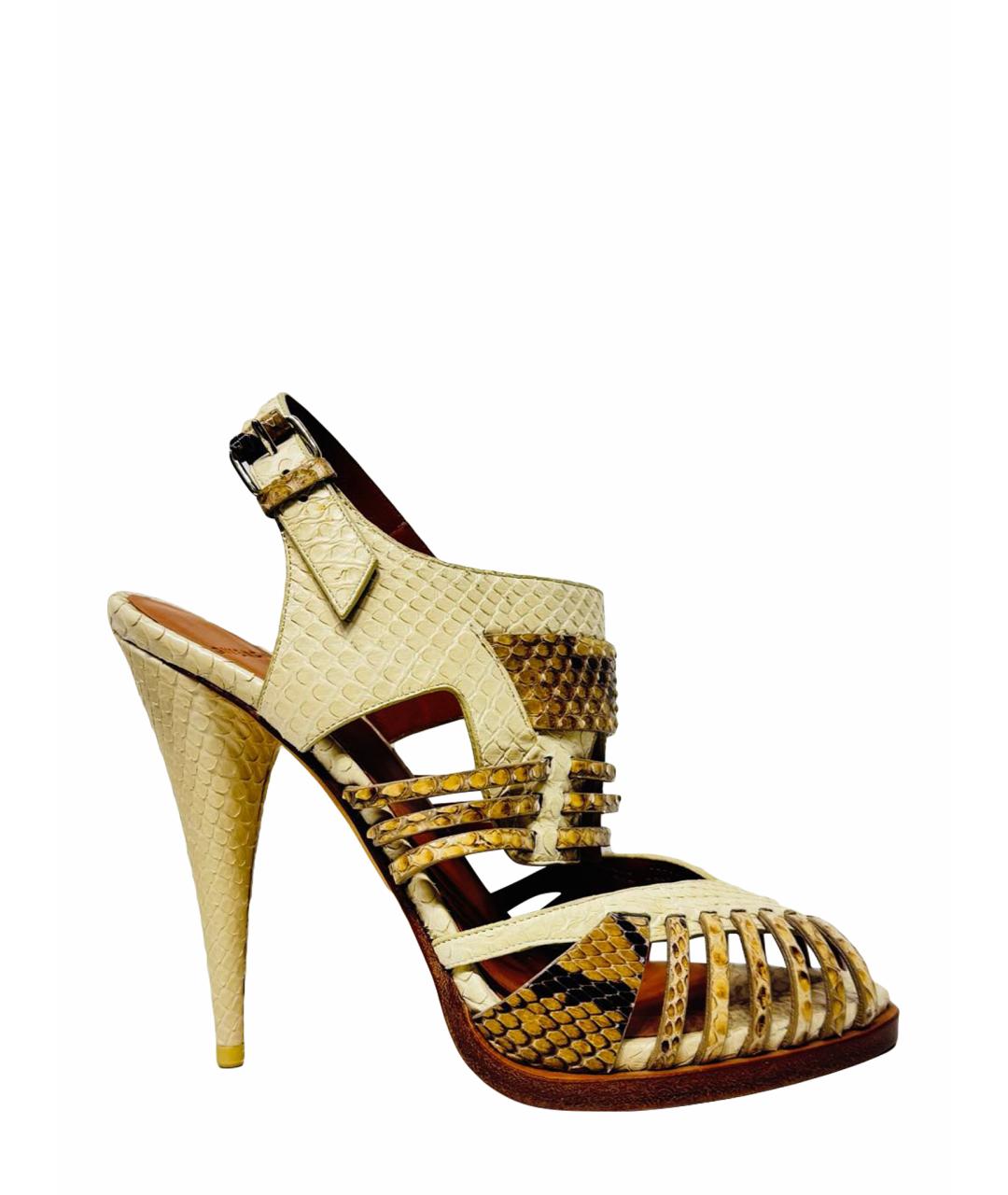 GIVENCHY Бежевые босоножки из экзотической кожи, фото 1