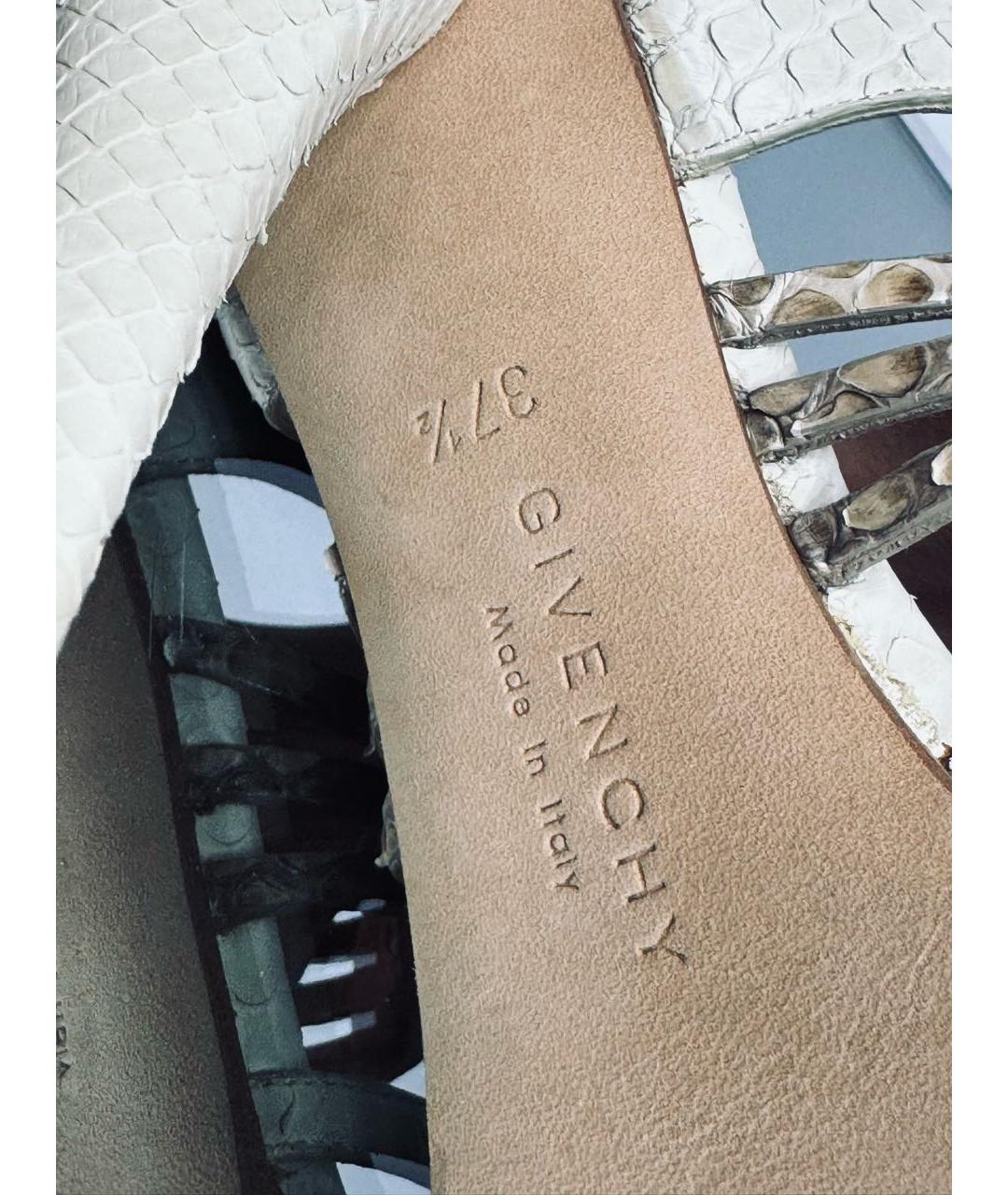 GIVENCHY Бежевые босоножки из экзотической кожи, фото 7