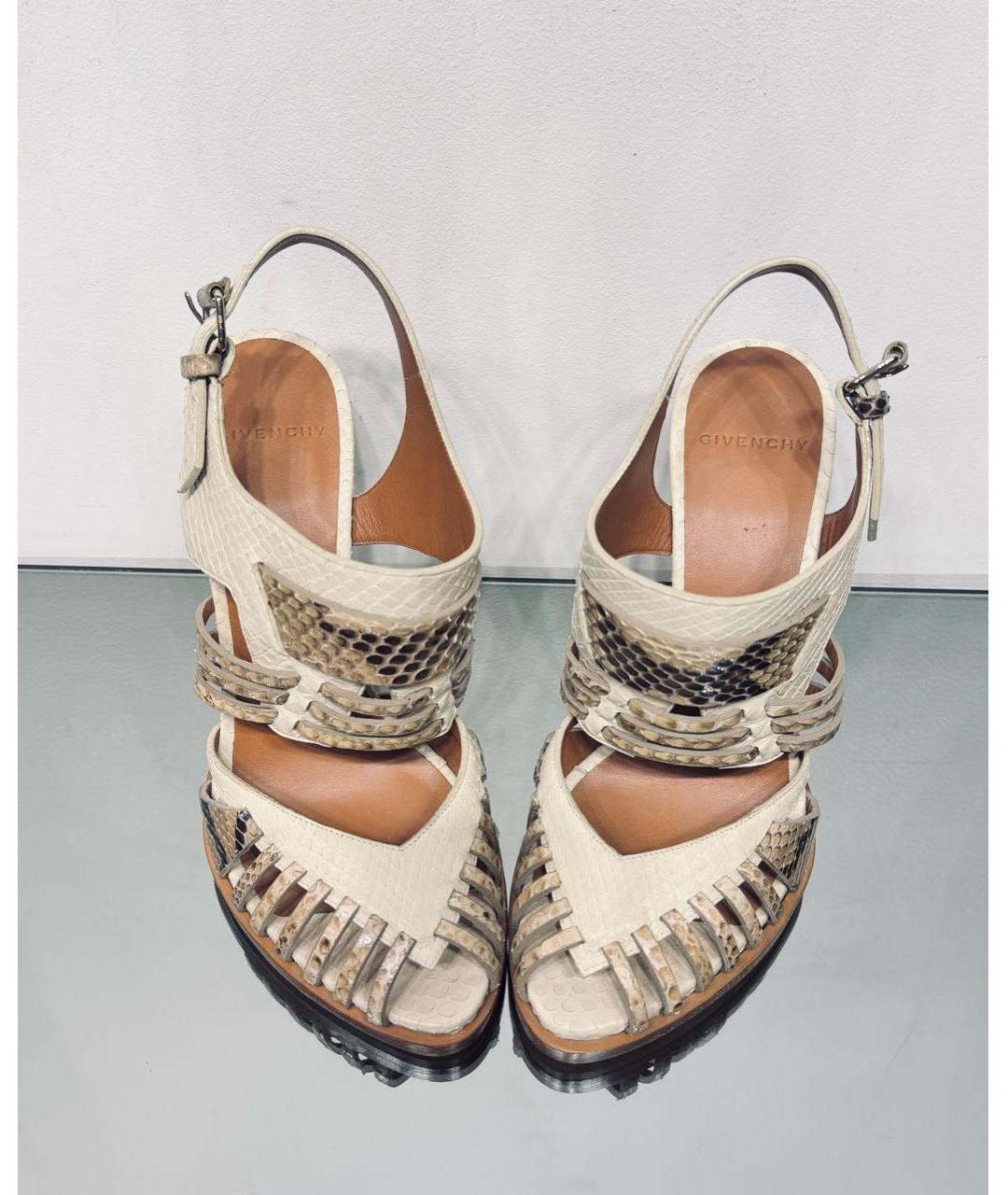 GIVENCHY Бежевые босоножки из экзотической кожи, фото 2