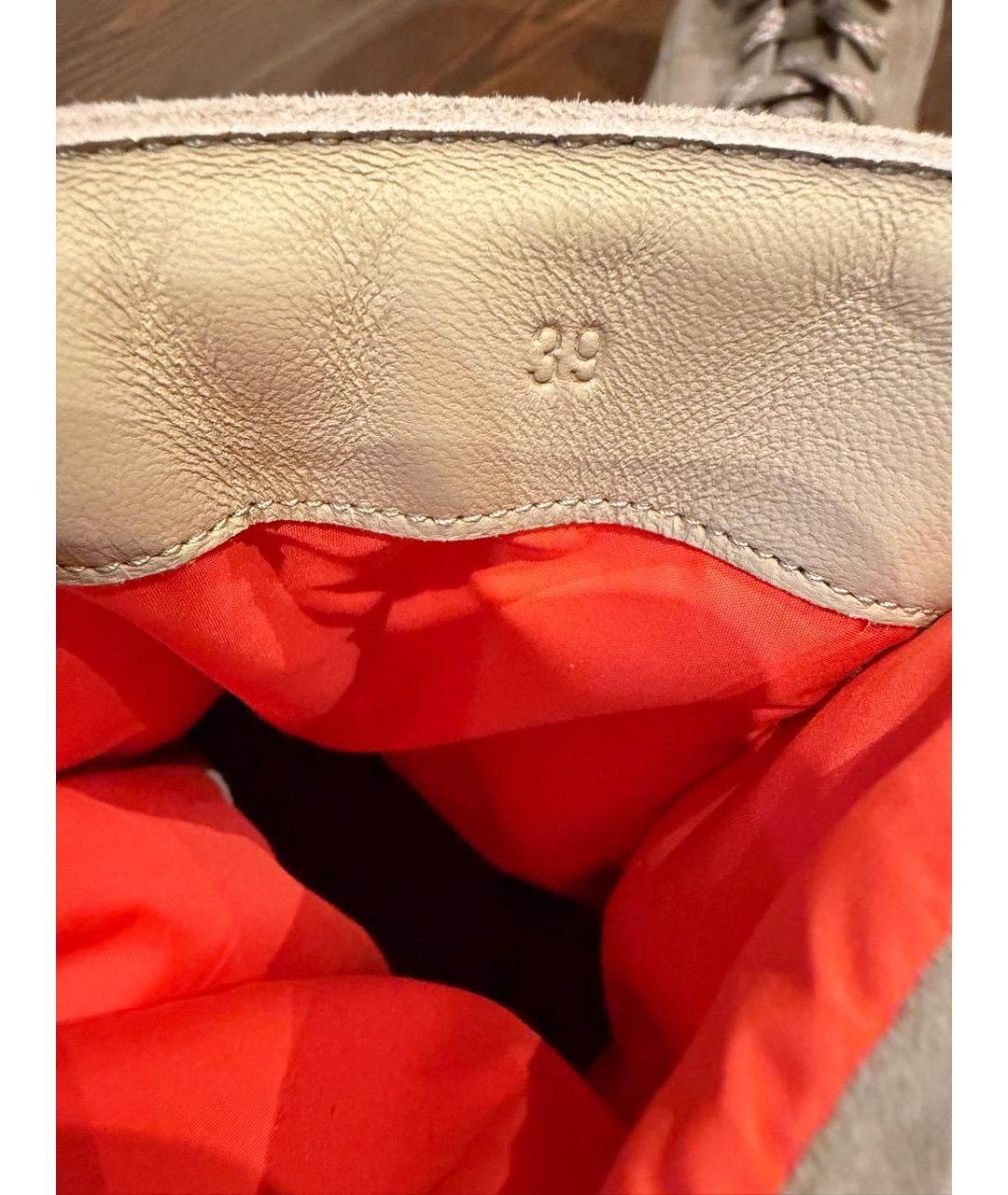 HERMES Бежевые замшевые ботинки, фото 7