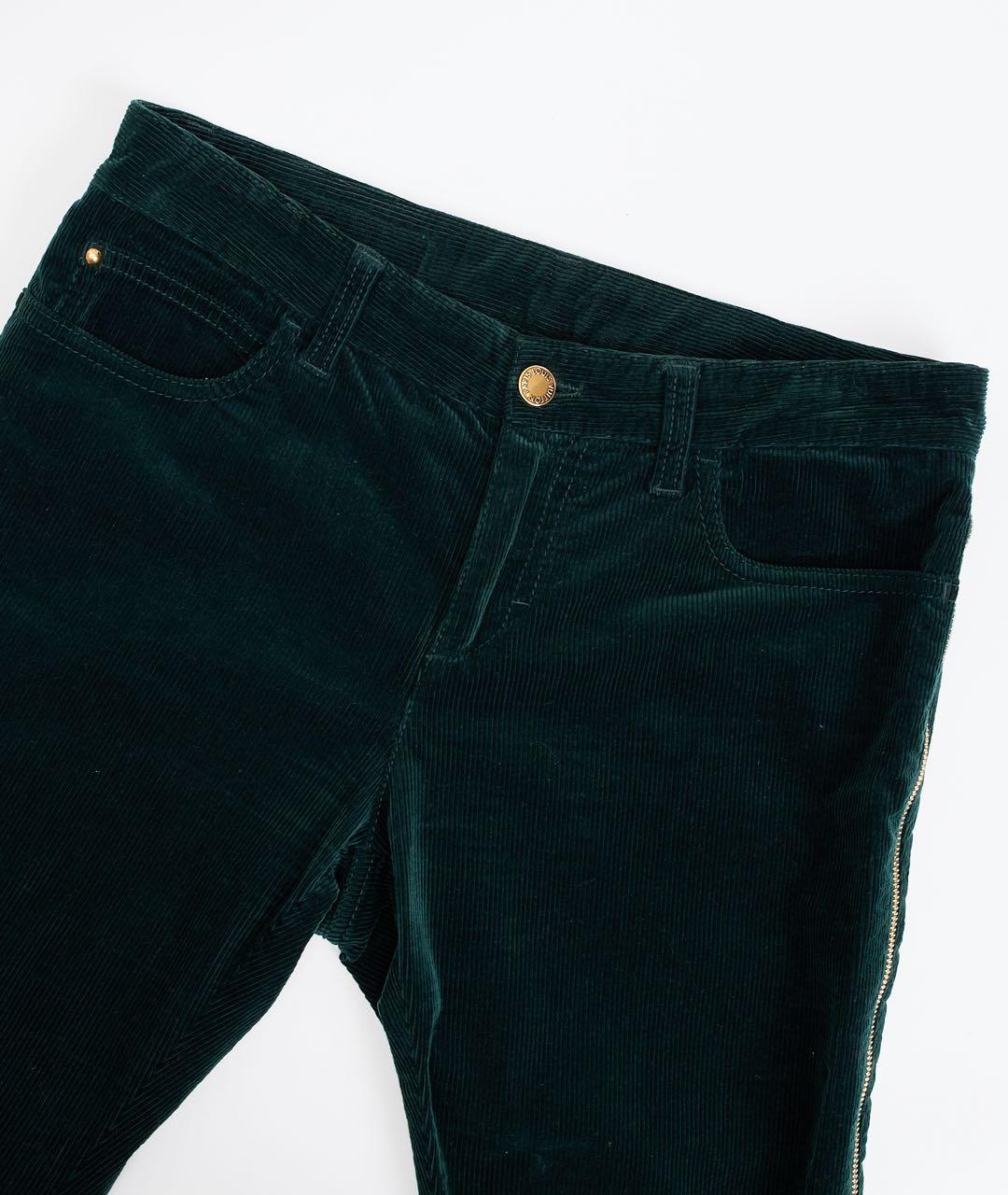 LOUIS VUITTON Зеленые хлопковые брюки узкие, фото 4