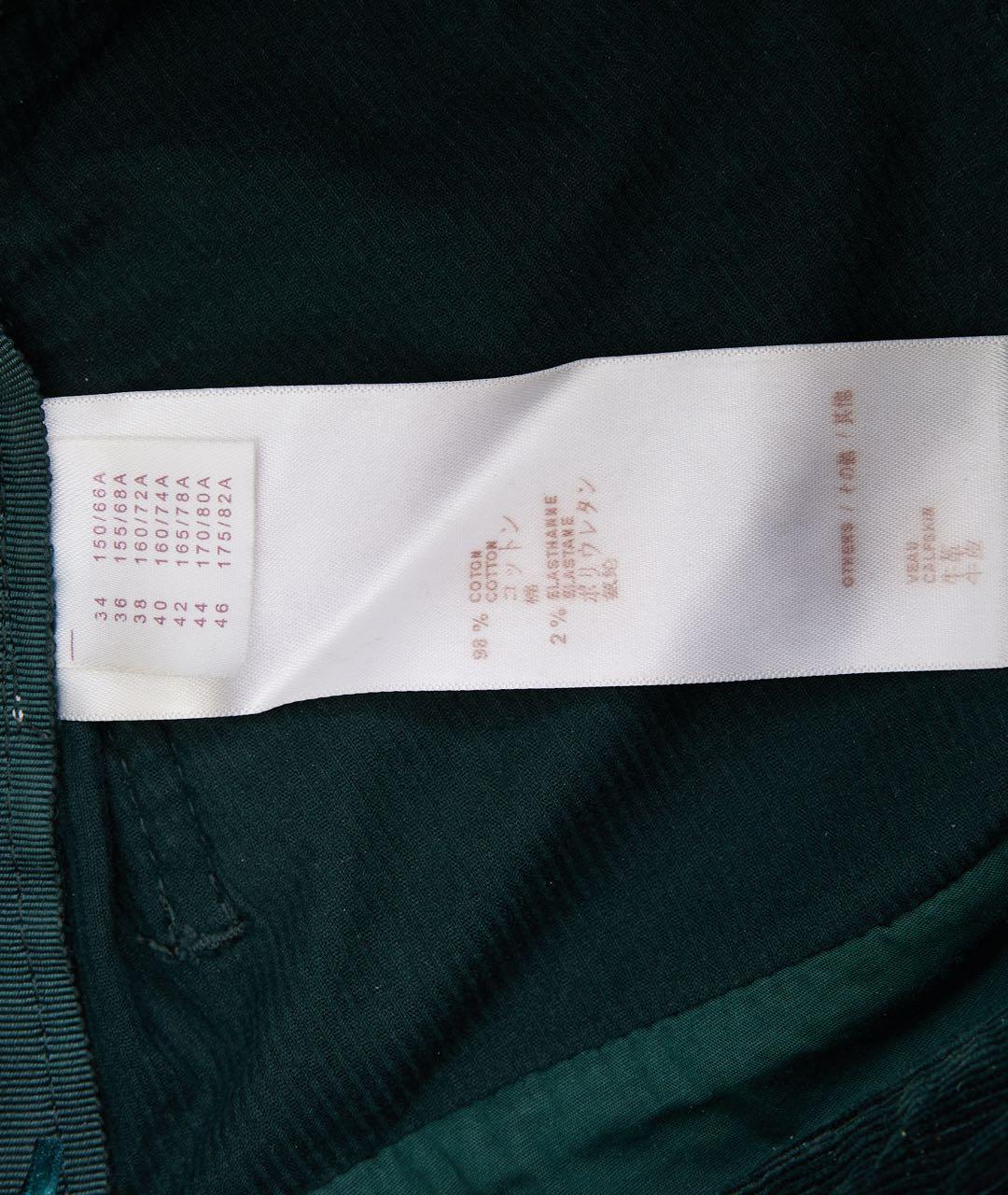 LOUIS VUITTON Зеленые хлопковые брюки узкие, фото 3