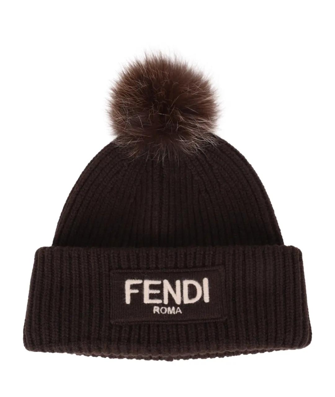 FENDI Коричневая шапка, фото 1